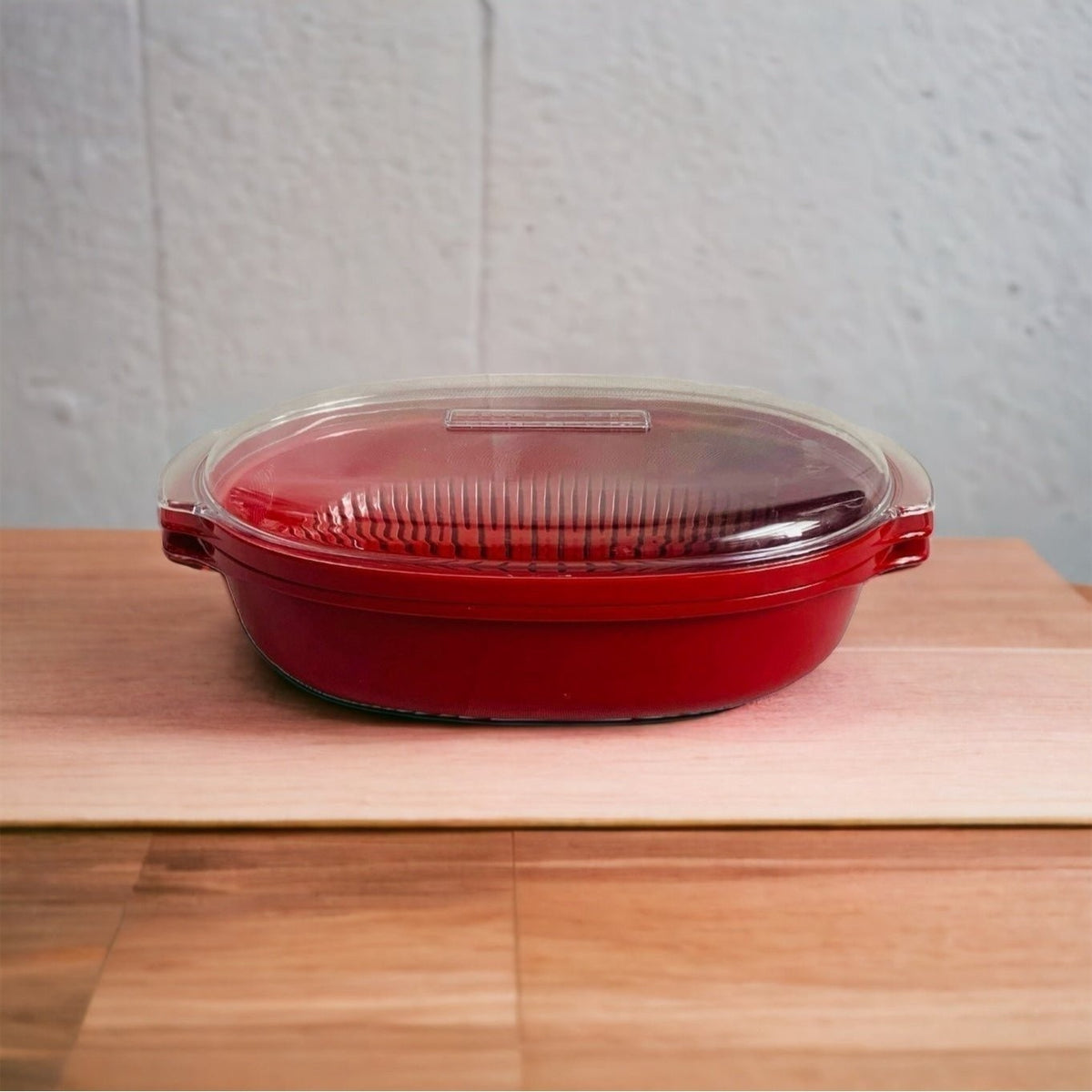 KitchenAid Red Acrylic Microwave Fish Veggie Steamer 13.5" Food Steamer VG
