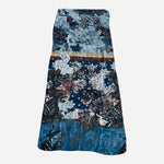 Floral Paisley Scarf 70"x28" Navy Blue Flower Print Shawl 100% Polyester EXC