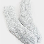 Francesca's Eyelashpop Fleece Lined Socks Ivory Anti-Slip Crew Unisex NWT