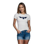 Made Here Soaring Eagle Women's Navy White T-Shirt L Cotton USA Made New