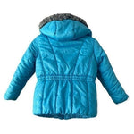 Rothschild Girls Blue Silver Dot Hooded Puffer Jacket Size 5-6 Zip Front Coat