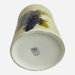 Tabletops Unlimited Cabernet Hand Painted Ceramic Utensil Holder Vase 8" Signed
