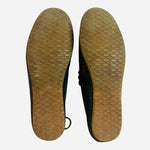 Men’s Navy Blue Perforated Leather Lace-Up Loafers Moccasins Size 42 Italy