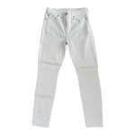 7 For All Mankind Women White Cotton Jeans 29 High Waist Ankle Skinny Stretch VG