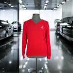 Mercedes Rancho La Costa Men's Red Cotton V-Neck Sweater M Competition Very Good
