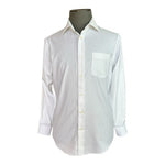 ENZO Men’s White Cotton Button Front Long Sleeve Dress Shirt Custom Fit Size M