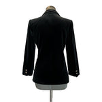 SASKIA Sport Black Velvet Gold Button Blazer Jacket Women Size 8 Japan VG