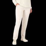 Denim&Co Cotton Straight Athletic Pants Women Medium Off White Elastic Waist New