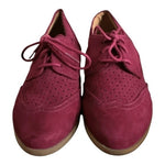 Xhilaration Purple Red Suede Oxford Shoes Women’s Size 10 Lace-Up Flats