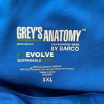 Barco Grey's Anatomy Women's Scrub Shirt Blue 3XL Stretch V-Neck NWOT