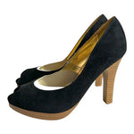 Spot On Athena Black Peep Toe Heels Womens High Heel Sandals 4" Stiletto Size 36