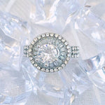 Crystal Rhinestone Ring Alloy Metal Round Love Size 7 Chic Gift NWOT