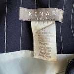 KENAR Navy Blue White Striped Women’s Pencil Skirt Suit Blazer & Skirt Set 10