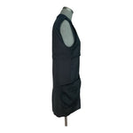 LeShop Women's Black Long Vest S Zip Front Sleeveless Cardigan Rayon Cotton VG