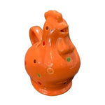 Temptations Orange Polka Dot Chicken Rooster Creamer Sugar Pot Set Ceramic VG