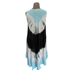 Women's Floral Embroidered Tie Dye Umbrella Midi Dress One Size Sleeveless NWT