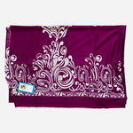 Makai Beach Hawaiian Purple Floral Rayon Scarf Wrap Sarong 64"x46" Shawl NWT