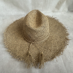 Olive & Pique Luella Sun Hat Women’s Beige Straw Wide Brim Fedora OS