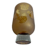 Vintage Amber Vase Frosted Glass Bow Pumpkin Pattern Lamp Bohemian Candle Holder