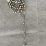 Vintage Italy Silvertone Rose Bead Rosary Basilica S. Maria Maggiore New