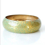 Zachary's Smile Designer Bangle Bracelet Gold Green Metal NYC Boutique NIP