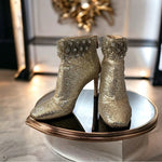 Vince Camuto IM-Lura Gold Glitter Mesh Heeled Ankle Boots Size 8.5