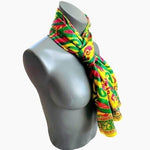 Designer Multicolor Psychedelic Paisley Silk Scarf 62"x15" Handmade Neckerchief