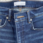 LOFT Women’s High Waist Jean Shorts Mid Wash Blue Denim Size 29/8 Zip Front