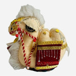 Handmade Plush Sleepy Eye Camel Statue 5.5x5" Kazakhstan Souvenir Embellished VG