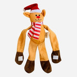 Monkey Santa Claus Wrap Around Plush Stuffed Toy 8" Handmade Christmas Decor VG