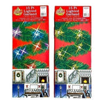 Pair of Lighted Christmas Garland 15ft 35 Super Bright Lights Indoor Outdoor NIB