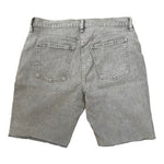 Old Navy Women's Ash Gray Boyfriend Shorts 8 Mid Rise Raw Edge Cotton Denim VG