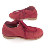 SELECTED Portugal Unisex Suede Leather Lace-Up Ankle Boots Red Size 40
