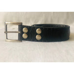 Machine by Bassico Vintage Black Leather Belt 38” Unisex 2-Layer Thick Spain VG