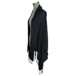 Bindya Lulla Black Viscose Fringe Scarf 54"x30" Shawl Wrap Neck Warmer VG