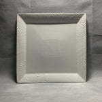Square Dinnerware Bianco Nero Wave Serving Platter Embossed Swirl Ceramic Plate