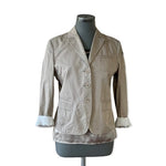 Calvin Klein Women's Tan Cotton Long Sleeve Blazer M (40-42) 3-Button Lined G+