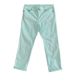 Buffalo David Bitton Women's Mint Green Cropped Jeans Sz 29 Rolled Hem Cotton VG