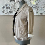 Calvin Klein Women's Tan Cotton Long Sleeve Blazer M (40-42) 3-Button Lined G+
