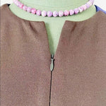 D'Andrea Donna Walter Duchini Italian Zip Fit Flare Midi Dress M Wool Colorblock