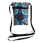 Mini Pocket Bag Blue Red Floral Nylon Wetbag Front Badge Strap VG