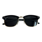 Polarized Half Frame Horn Rimmed Sunglasses Black Unisex Deep Eddy Vodka New