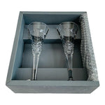 Rare Waterford Crystal Millennium Collection 2000 PEACE Toasting Flutes Set of 2