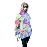 Women's Hoodie Large Graffiti Tie Dye Multicolor Sweatshirt Long Sleeve Pullover