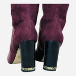 Michael Kors Sabrina Burgundy Leather Over-the-Knee Boots Size 5.5