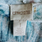 Chico's Multicolor Geometric Mandala Open Front Knit Cardigan Lurex Sz 1 Medium