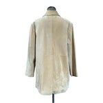 CHEROKEE Women Beige Suede Leather Jacket Button Front Coat Size 16W