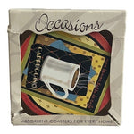 Thirstystone 4Piece Sandstone Coaster Set 4.25 Natural Absorbent Cork Bottom New