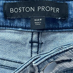 Boston Proper Women's Light Blue Distressed Cutoff Denim Shorts 8 High Waist EXC