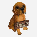 Dog Mate Labrador Puppy Figurine 4.5" Time To Pee Resin Statue Brown Orange VG